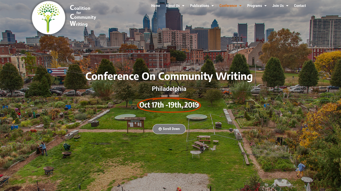 Conference on Community Writing in Philly: 10.17-19, 2019